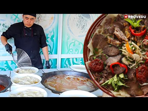 Видео: Узбекистан: Как в Ташкенте готовят Бешбармак-Beshbarmoq tayyorlash. Provedu. Ровшан Ходжиев. Проведу