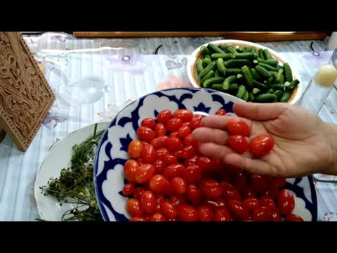 Видео: ЧЕРРИ ПАМИДОР БИЛАН МАЙДА БОДРИНГ 🥒🍅 МАРИНОВАТЬ  КИЛДИМ 🍅🥒