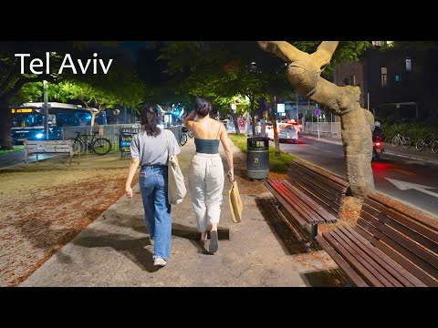Видео: Тель-Авив ночью — тихие улицы, огни города, уютные кафе и нежные звуки.