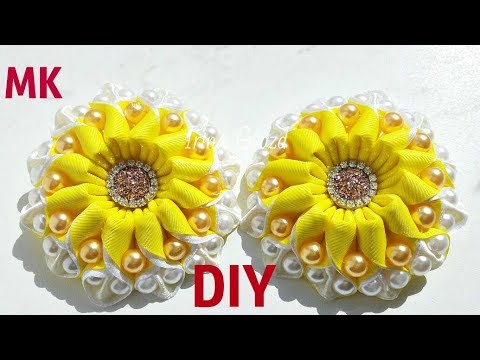 Видео: резинки с бусинами, МК новика 2018  /DIY || tutorial bros mutiara , Cara Membuat Bros , Kanzashi