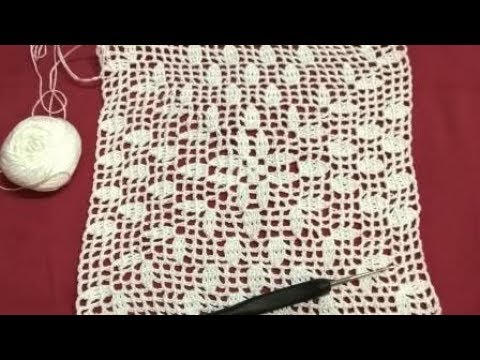 Видео: Узор для квадратной скатерти,пледа,наволочки
