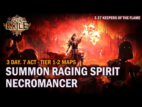 Видео: SRS Necromancer. Day 3. Path of exile Keepers of the  flame 3.27 Левелинг 7акт - т1 карты.