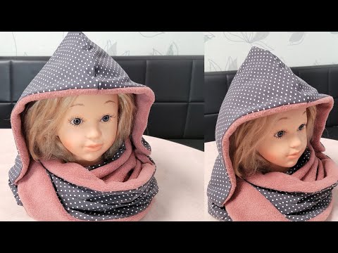 Видео: Швейный проект на зиму | Шарф с капюшоном | Шарф и шапка 2-в-1 | Советы и хитрости шитья