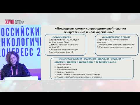 Видео: Подводные камни в сопроводительной терапии при противоопухолевом лечении мышечно-инвазивного РМП