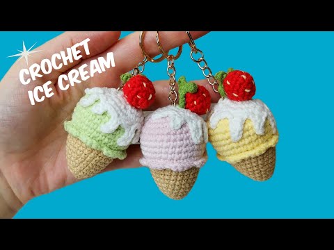 Видео: Как Связать Мороженое Брелок?! Вязание Крючком! Виктория Вяжет