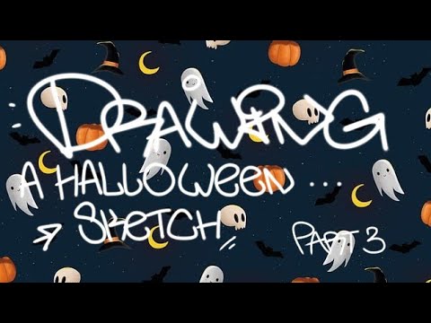 Видео: Рисую скетч на хэллоуин | Drawing a Halloween sketch | part 3