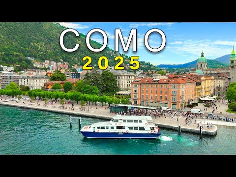 Видео: Комо 2025 8K Роскошный пешеходный тур по городу и порту озера Комо