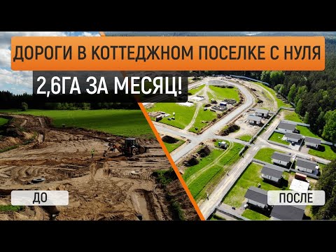 Видео: Строительство дорог в коттеджном поселке под ключ. 2,6Га за месяц