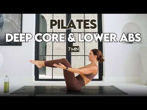 Видео: 7-минутный пилатес для глубокой проработки мышц кора и нижней части живота | Домашняя тренировка ...
