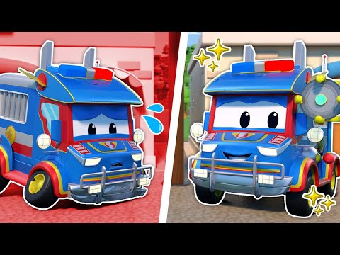 Видео: О, нет! СУПЕР ПОЛИЦЕЙСКИЙ ФУРГОН пострадал из-за НАПАДЕНИЯ ГИГАНТСКИХ ЖИВОТНЫХ | Машины спасатели