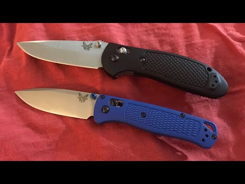 Видео: Benchmade Griptilian 551 против Benchmade Bugout
