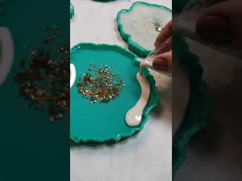 Видео: Мастер-класс эпоксидная смола. Подстаканники coasters resinart