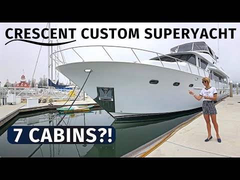 Видео: $ 1,790,000 '97 CRESCENT CUSTOM 96 '2019 REFIT Classic SuperYacht LIVEABOARD Моторная яхта TOUR & 