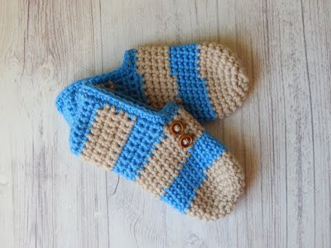 Видео: Вязаные крючком тапочки | Короткие носочки | Подробный мастер-класс