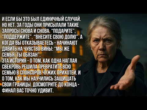 Видео: Свекровь решила, что мы обязаны платить… Итог её шокировал