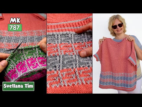 Видео: УЗОР СПИЦАМИ ПО КРУГУ - 3 цвета. Этот узор вяжется очень Просто! / Светлана Тим