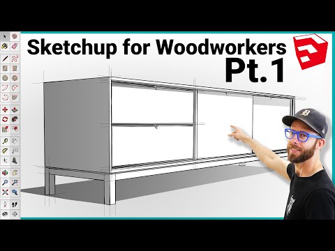 Видео: Моделирование полного проекта в Sketchup для начинающих. Часть 1 — Sketchup для мастеров по дереву