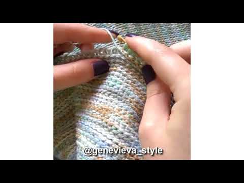 Видео: Тунисское вязание от двух клубков. Лицевая гладь в поворотных рядах