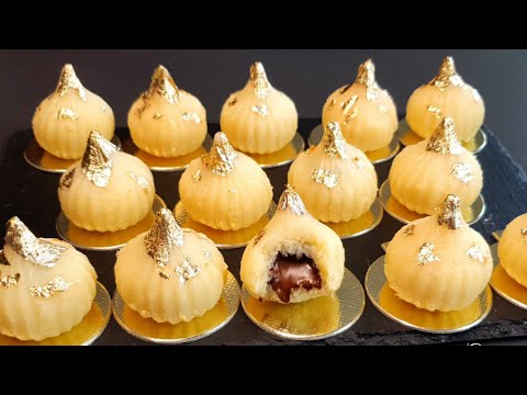 Видео: Кокосовая сладость в стиле Модак | Бригадейро с начинкой и золотой фольгой