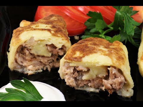 Видео: Потрясающе Вкусные Картофельные Рулетики с Мясом - Сытные И Сочные! /Potato rolls with meat