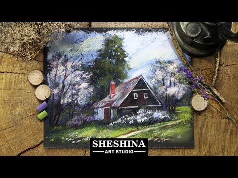 Видео: Как нарисовать весенний деревенский пейзаж сухой пастелью 🎨  ВИДЕО в РЕАЛЬНОМ ВРЕМЕНИ