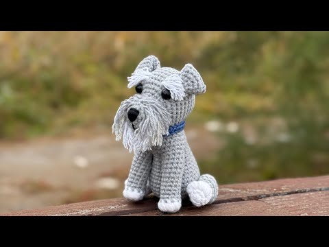 Видео: мастер-класс: вязание крючком ШНАУЦЕРА, часть 1 (ушки, хвостик)