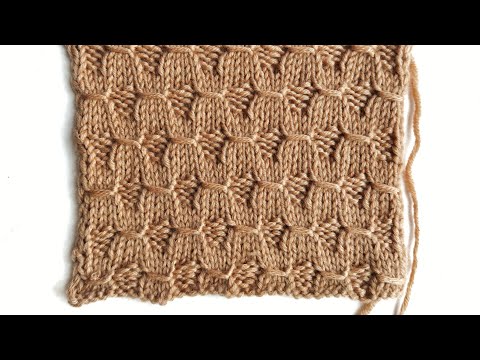 Видео: Рельефный узор спицами с 3D эффектом для вязания шапок, варежек, свитеров