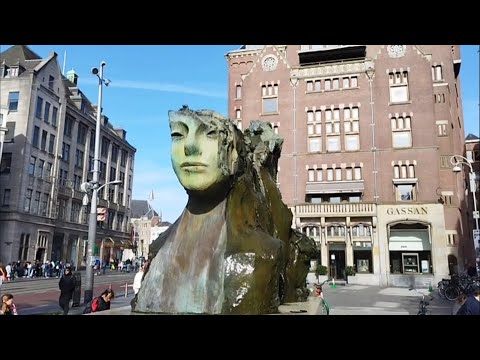 Видео: Амстердам, Голандія. Площа Дам, вафлі, порцеляна, велосипеди. Amsterdam,waffles, porcelain,bicycles.