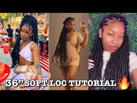 Видео: Учебное пособие по сверхдлинным мягким локонам длиной 36 дюймов *метод без узлов* |Искусственные ...