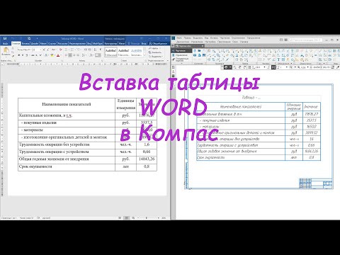 Видео: Компас 3D V18 - Вставка таблицы из WORD