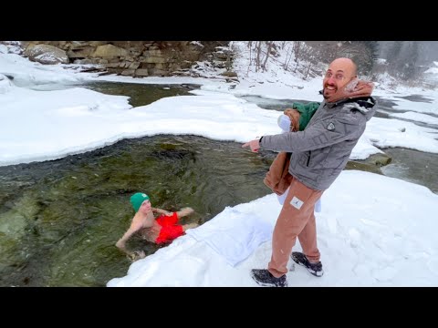 Видео: Проигравший купается в ЛЕДЯНОЙ реке...У Тиши высокая температура!!!