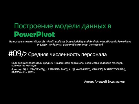 Видео: 09.2 Расчет средней численности сотрудников, трудозатрат в PowerPivot