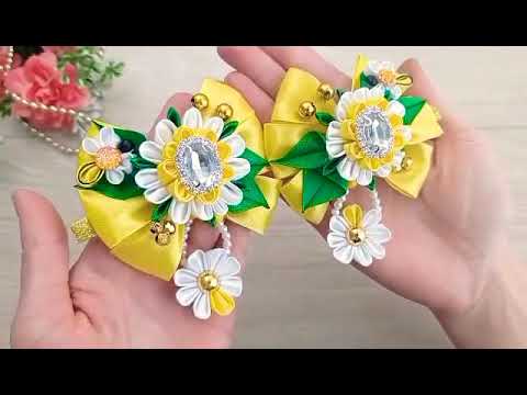 Видео: Самые нежные бантики 😍🐝🐝бантики из атласной ленты.The most delicate bows 😍🐝🐝 satin ribbon bows