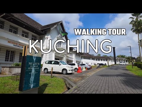 Видео: Пешеходная экскурсия по Кучингу. Остров Саравак Борнео, Малайзия. Виртуальная прогулка 4K