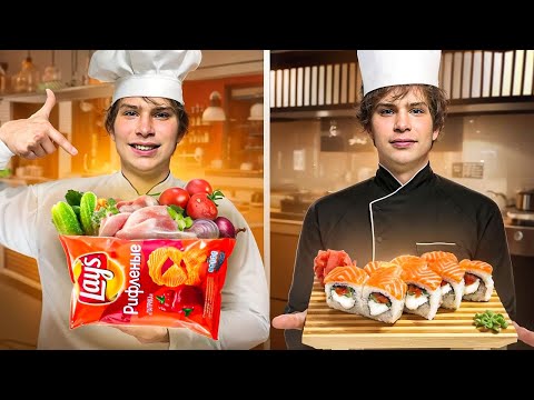 Видео: ВИРТУОЗНЫЙ КУКИНГ! Готовлю Американский Салат, Ленивые Роллы, Сырные Пальчики, Необычную Картошку!