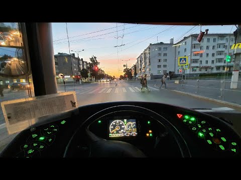 Видео: Вечерком от 1 - го лица | Троллейбус УТТЗ - 6241.01 (МАЗ 203Т), Чебоксары.