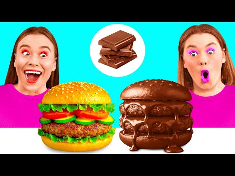 Видео: Челлендж. Шоколадная Еда vs Настоящая еда | Кто Победит в Кулинарной Битве BaRaDa Gold Challenge