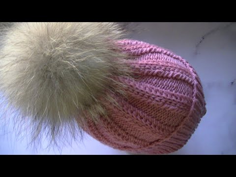 Видео: Вяжем шапку узором  "ОБЪЕМНЫЙ КОЛОС" спицами.