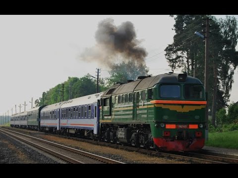 Видео: Запуск дизеля тепловоза М62 / Class M62 Taiga trommel engine startup