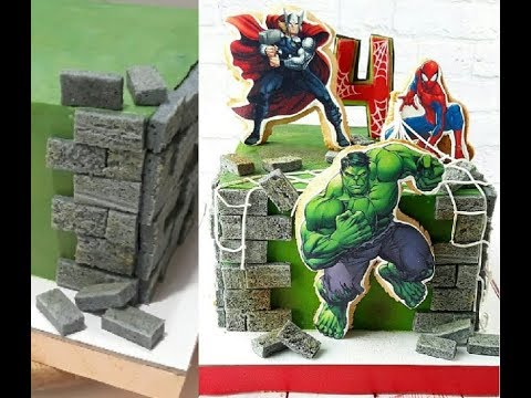 Видео: Кирпичи из японского  заварного бисквита. Оригинальный декор для торта. Крем для выравнивания