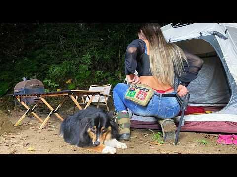 Видео: Бразильская девушка готовит вкусное барбекю - ASMR Camping