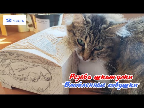 Видео: #21. Резная шкатулка "Влюбленные совушки". 2 часть.