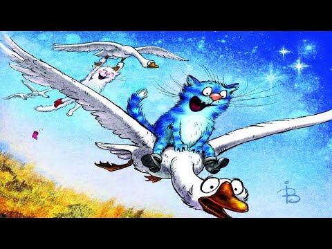 Видео: Шкодливые и романтичные синие коты художника-иллюстратора Ирина Зенюк. .