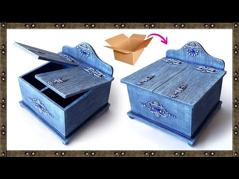 Видео: Как сделать КОРОБКУ с имитацией ДЖИНСОВОЙ фактуры | Сделай сам