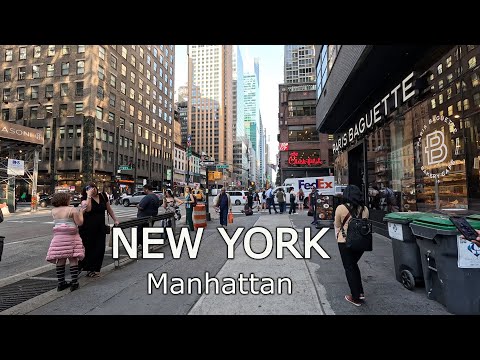 Видео: New York - Walking along 6th Avenue  Greely Square Park to Bryant Park NYC 4К 60fps