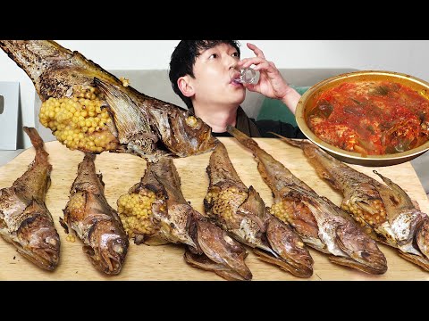 Видео: Сладкая рыба на гриле!! Рыбная икра очень вкусная! MUKBANG REALSOUND ASMR EatingSHOW