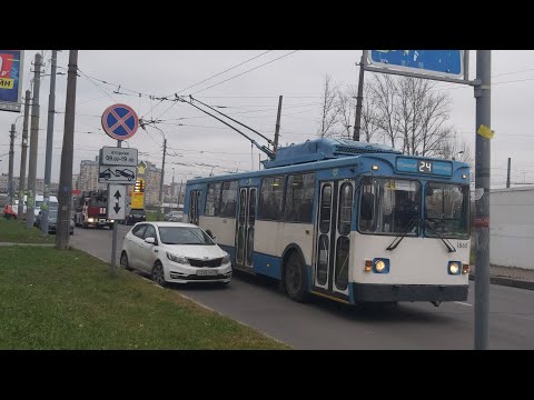 Видео: Троллейбус, маршрут №24 МТрЗ-6223 б.1865 (16.11.2020) Санкт-Петербург