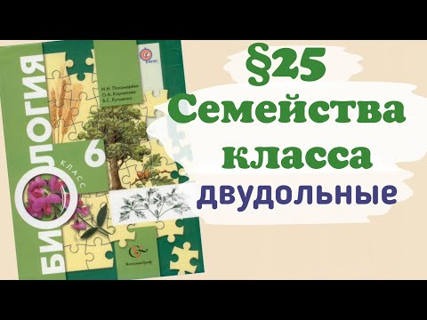 Видео: Краткий пересказ 25 параграф Семейства класса двудольные. Биология 6 класс Пономарева, Корнилова.