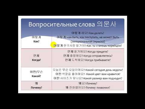 Видео: Изучаем корейский язык. Вопросительные слова 의문사 / Learning Korean. Question words