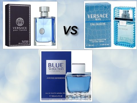 Видео: Сравнительный обзор Versace Pour Homme-Antonio Banderas Blue Seduction-Versace Man Eau Fraiche